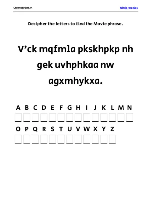 Cryptogram 34 Coloring Page thumbnail