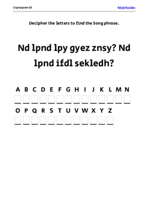 Cryptogram 20 Coloring Page puzzle thumbnail