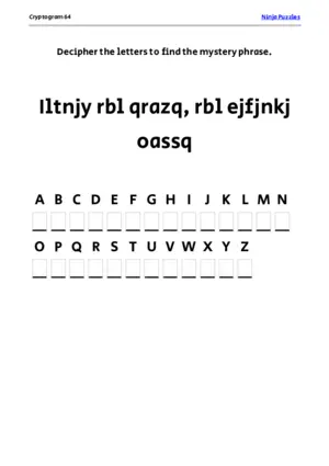 Cryptogram 64 Coloring Page puzzle thumbnail