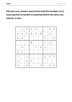 Medium Sudoku #2 puzzle thumbnail