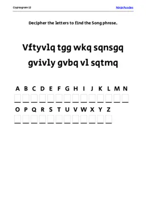 Cryptogram 12 Coloring Page puzzle thumbnail