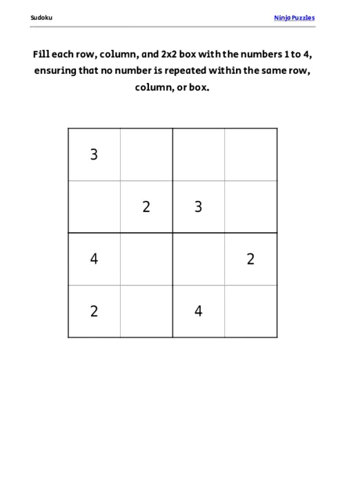 Medium Mini Sudoku #2 thumbnail
