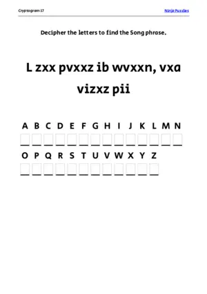 Cryptogram 17 Coloring Page puzzle thumbnail