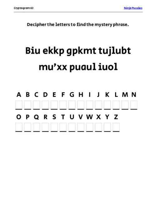 Cryptogram 63 Coloring Page thumbnail