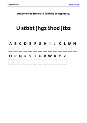 Cryptogram 19 Coloring Page puzzle thumbnail