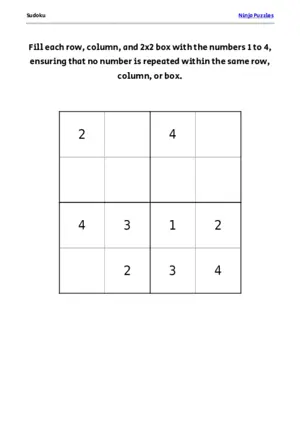 Easy Mini Sudoku #6 puzzle thumbnail