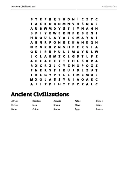 Free Printable Ancient Civilizations Themed Word Search Puzzle Free   A7d22ccb Ancient Civilizations 500x2000.webp