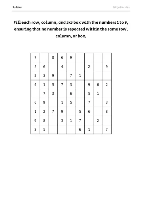 Easy Sudoku #16 thumbnail
