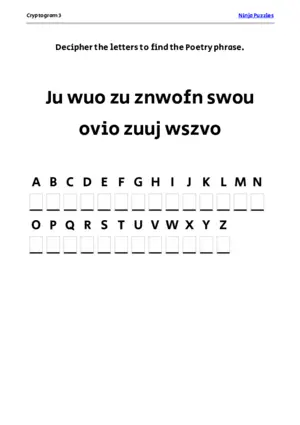 Cryptogram 3 Coloring Page puzzle thumbnail