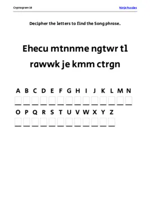 Cryptogram 18 Coloring Page puzzle thumbnail