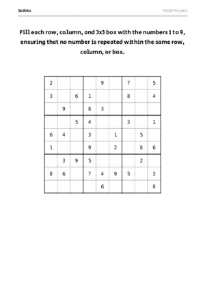 Medium Sudoku #19 puzzle thumbnail