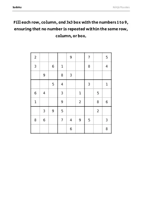 Medium Sudoku #19 thumbnail