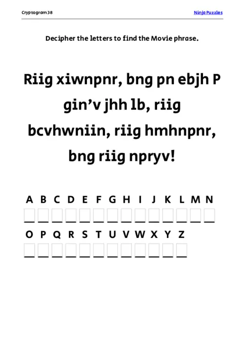 Cryptogram 38 Coloring Page thumbnail