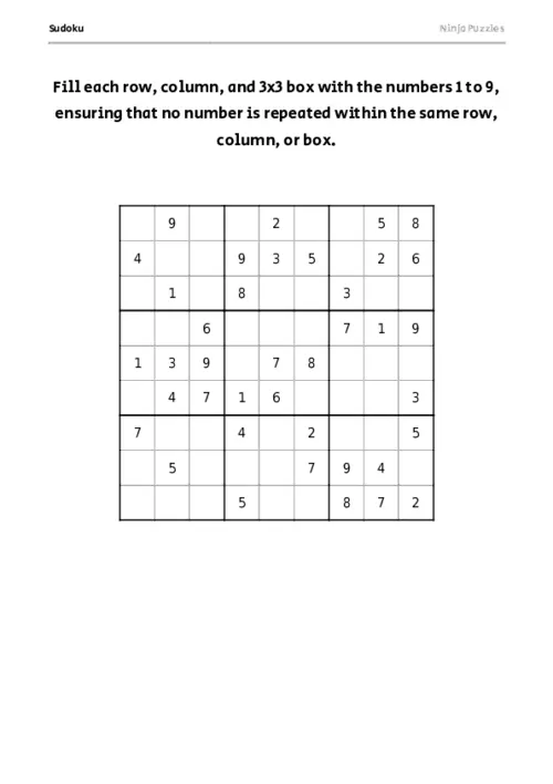 Medium Sudoku #16 thumbnail
