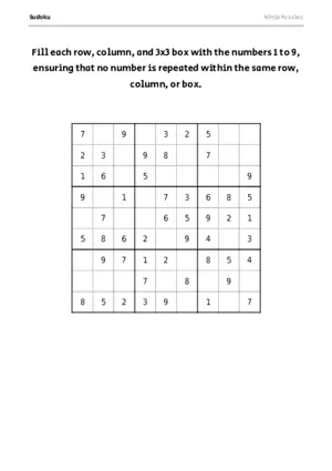 Easy Sudoku #15 puzzle thumbnail