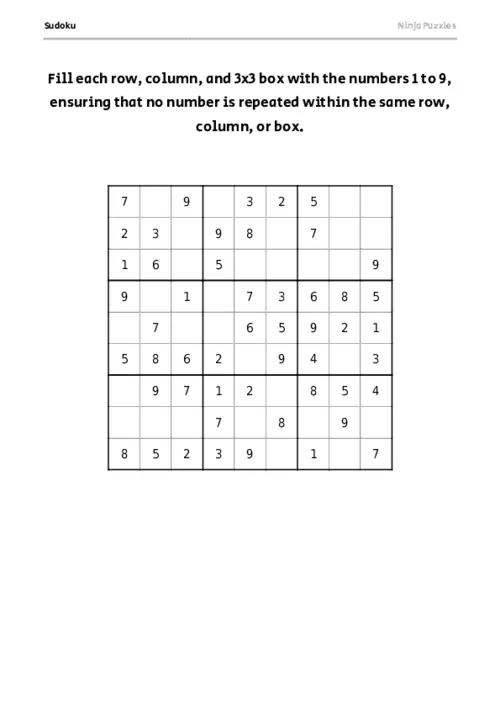 Easy Sudoku #15 thumbnail