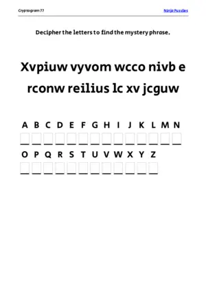 Cryptogram 77 Coloring Page puzzle thumbnail