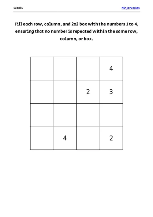 Hard Mini Sudoku #5 thumbnail