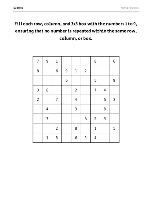 Medium Sudoku #14 thumbnail