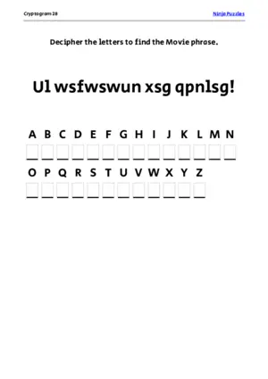 Cryptogram 28 Coloring Page puzzle thumbnail