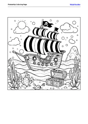 Pirateship Coloring Page puzzle thumbnail
