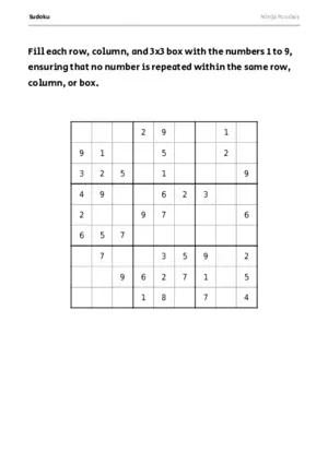 Medium Sudoku #7 puzzle thumbnail