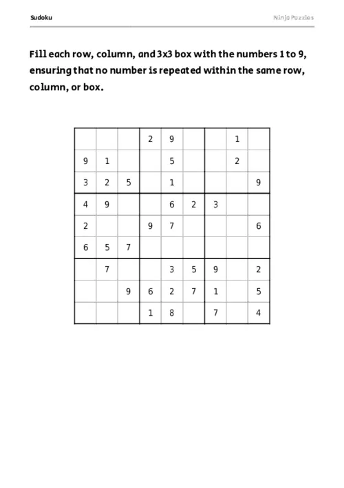 Medium Sudoku #7 thumbnail