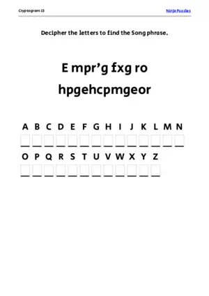 Cryptogram 15 Coloring Page puzzle thumbnail