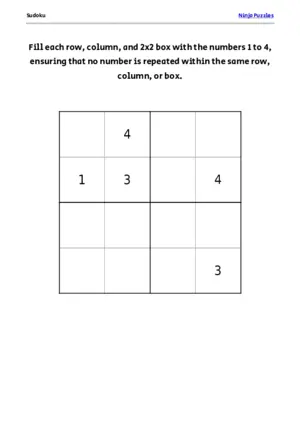 Hard Mini Sudoku #4 puzzle thumbnail