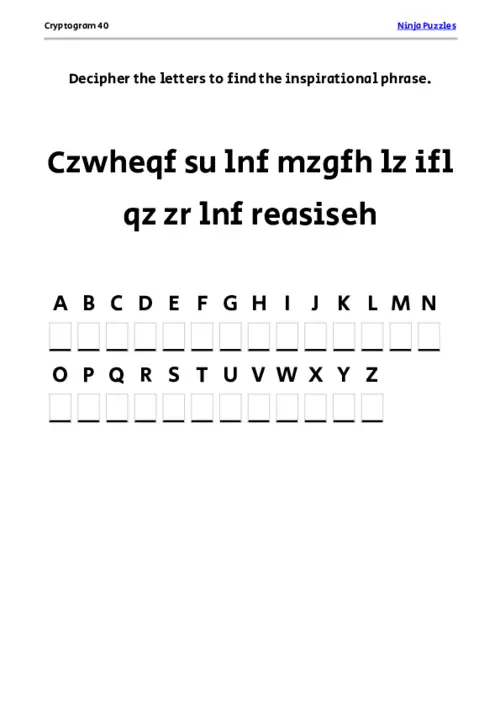 Cryptogram 40 Coloring Page thumbnail