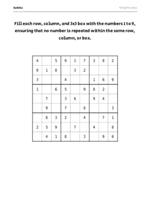Easy Sudoku #18 puzzle thumbnail