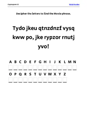 Cryptogram 32 Coloring Page puzzle thumbnail