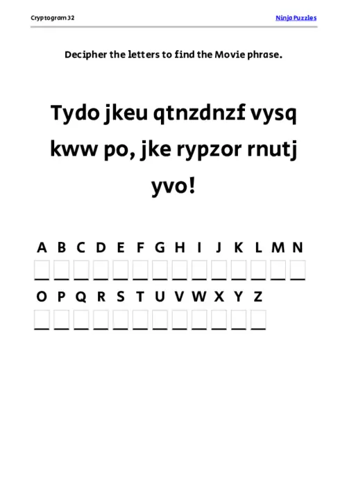 Cryptogram 32 Coloring Page thumbnail