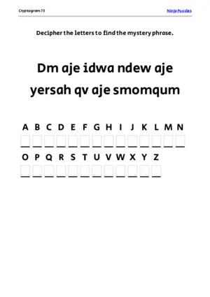 Cryptogram 75 Coloring Page puzzle thumbnail