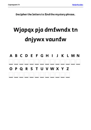 Cryptogram 74 Coloring Page puzzle thumbnail