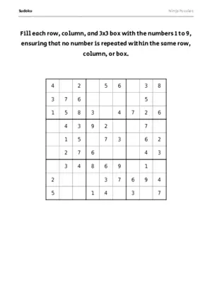 Easy Sudoku #17 puzzle thumbnail