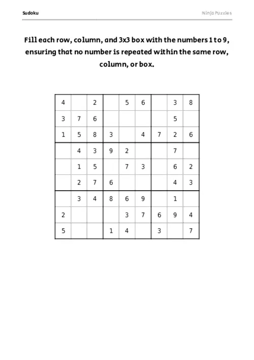Easy Sudoku #17 thumbnail