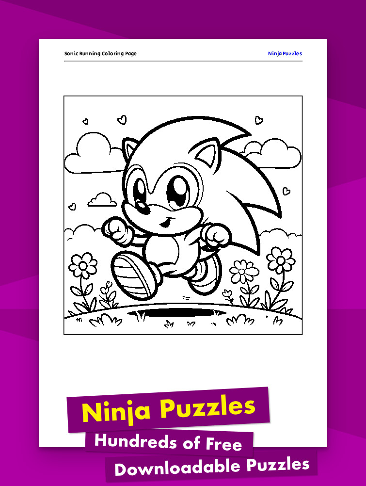 Sonic Run.pdf Sonic Running Coloring Page - Free Printable PDF