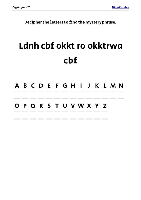 Download Cryptogram 73 Cryptogram PDF