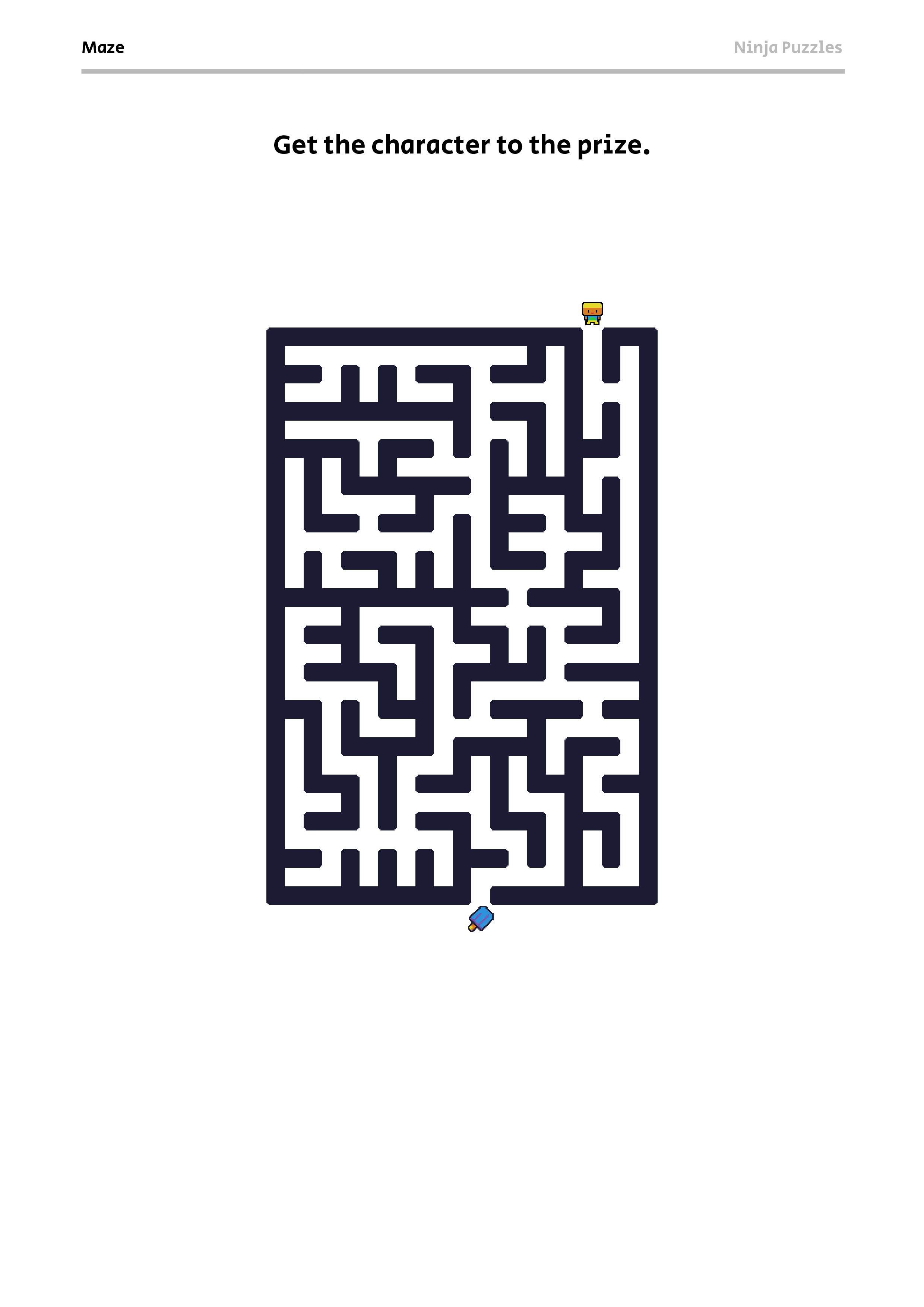 Easy Maze #11 - Free Printable PDF Puzzle