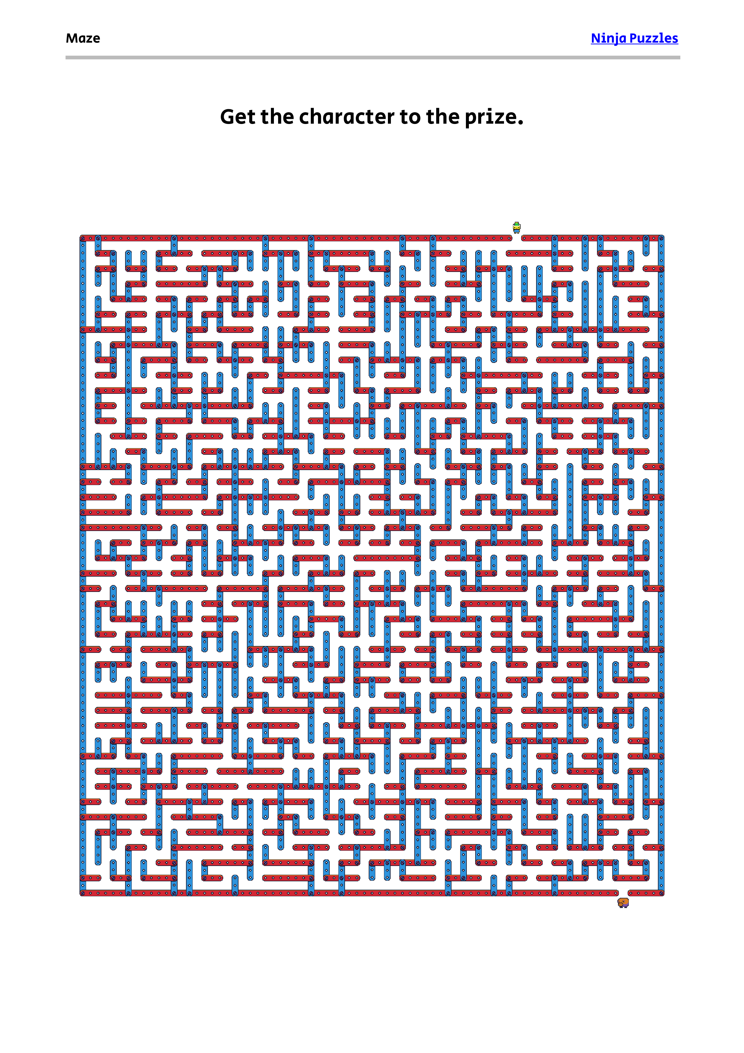 Hard Maze #24 - Free Printable PDF Puzzle