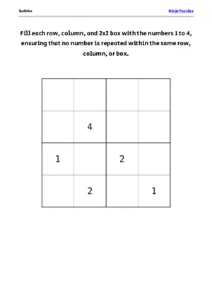 Hard Mini Sudoku #1 puzzle thumbnail