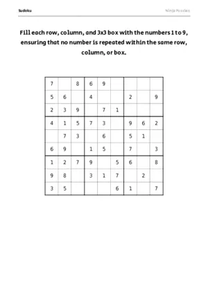 Easy Sudoku #16 puzzle thumbnail